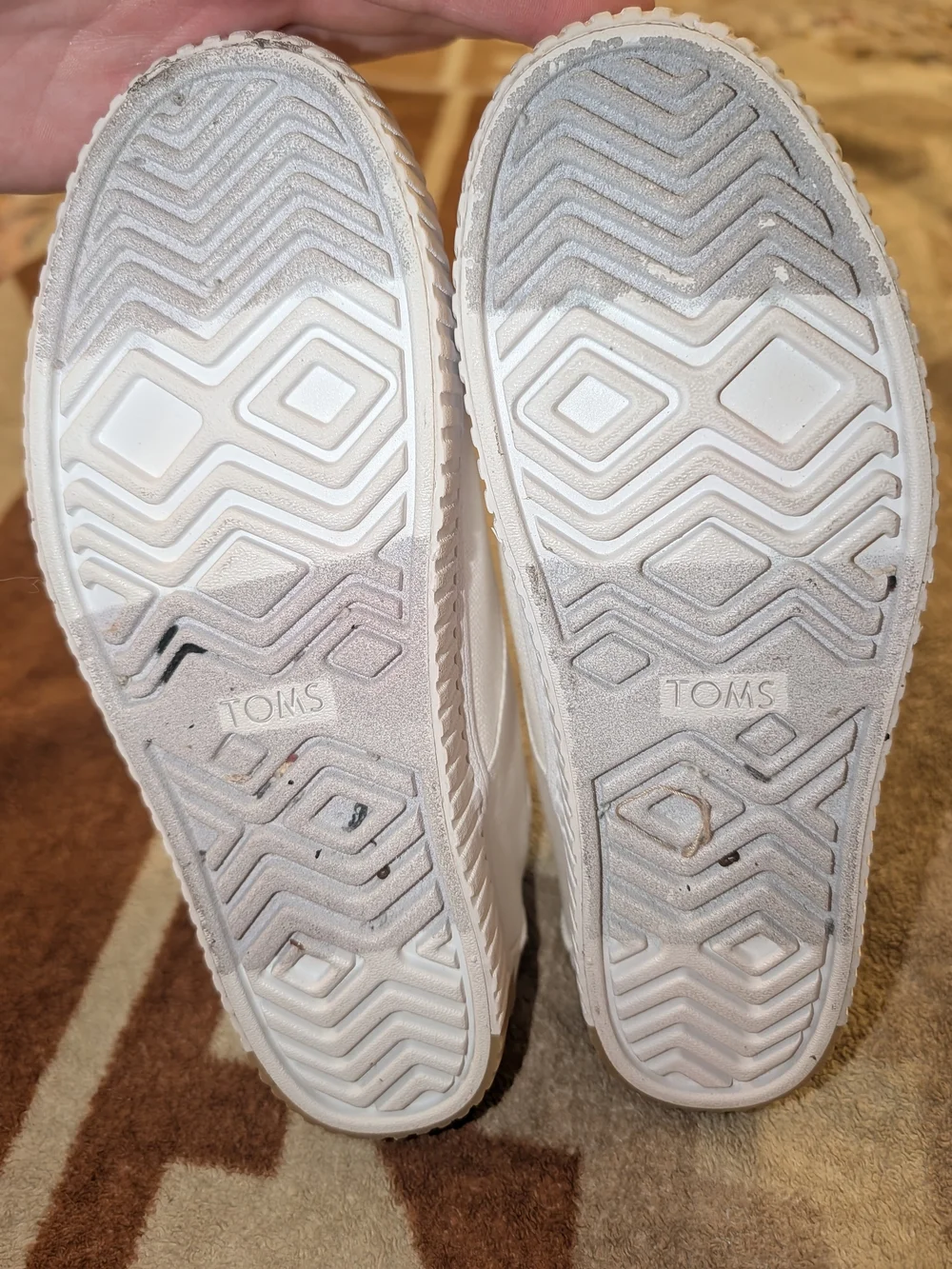 Toms Women's 7 Platform Casual White Slip-On Canvas Sneakers; No Laces Clean